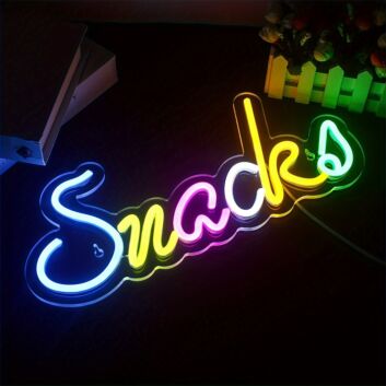 Brighten your kitchen or snack bar with the vibrant Snack LED Neon Sign.