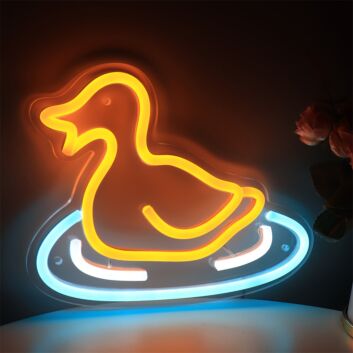 Brighten Your Space: Swimming Duck In Pool Pond LED Neon Sign - Perfect for Home Decor, Bars, and Outdoor Celebrations.