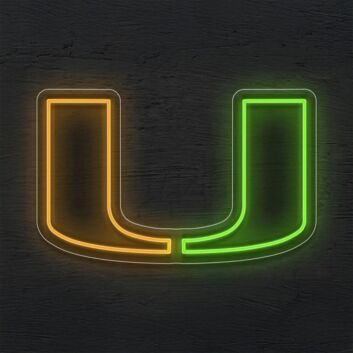 Brighten Your Game Day Celebrations and Home Bar with the University Of Miami Logo LED Neon Sign.