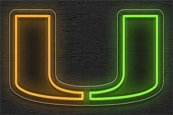 Brighten Your Game Day Celebrations and Home Bar with the University Of Miami Logo LED Neon Sign.