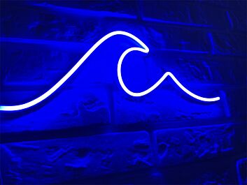Brighten Your Space: Wave LED Neon Sign Sea LED Neon Sign for Home, Office, Bar, and Wedding Ambiance.