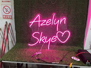 Brighten Your Special Moments: Azelyn Skye With Heart LED Neon Sign for Weddings, Anniversaries, and Romantic Evenings