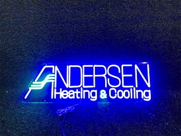 Brighten Your Office, Storefront, or Man Cave with Custom Business Sign Andersen Heating And Cooling LED Neon Sign