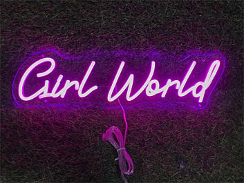 Brighten Your Spaces: Girl World For Wall Decor LED Neon Sign, Perfect for Home, Bars, and Festive Celebrations
