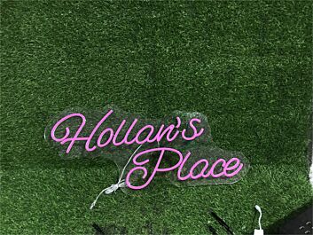 Brighten Up Your Space: Hollans Place Custom LED Neon Sign for Home, Office, Weddings, and Parties.