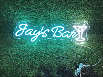 Brighten Up Your Space: Perfect for Home Bars, Trendy Offices, and Chic Weddings with Jays Bar Cocktail Custom LED Neon Sign.
