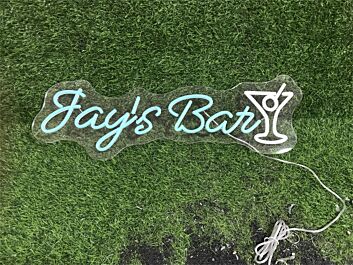Brighten Up Your Space: Perfect for Home Bars, Trendy Offices, and Chic Weddings with Jays Bar Cocktail Custom LED Neon Sign.