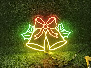 Brighten Up Your Christmas Festivities: Jingle Bell Christmas Decoration LED Neon Sign Perfect for Home, Office, and Holiday Parties