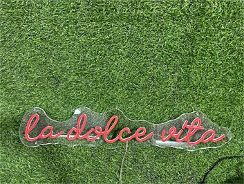 Brighten Your Special Moments - La Dolce Vita Custom LED Neon Sign for Weddings, Parties, and Home Ambiance.