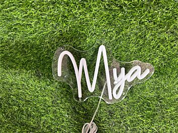 Brighten Up Your Space: Personalize Custom Mya LED Neon Sign for Home Decor, Office Ambiance, and Special Events like Weddings and Parties.