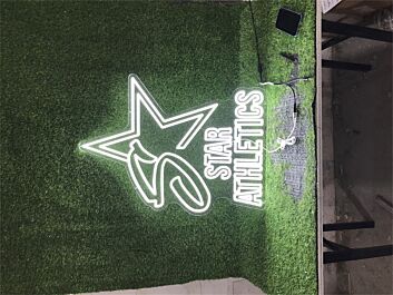 Brighten Up Your Sports Bar, Gym or Game Room with the Star Athletics Logo Custom LED Neon Sign.