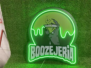 Light Up Your Nights: From Chic Home Bars to Vibrant Parties with the Uv Custom Bar Sign Boozejeria LED Neon Sign.