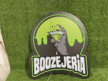 Light Up Your Nights: From Chic Home Bars to Vibrant Parties with the Uv Custom Bar Sign Boozejeria LED Neon Sign.