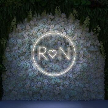 Customize Initials In Circle Neon Sign