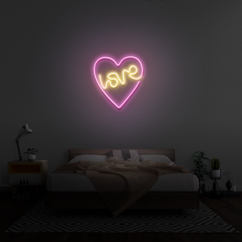 Love With Heart Neon Sign