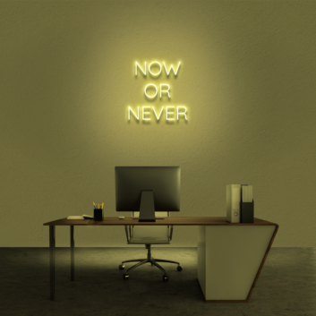 &#39;Now Or Never&#39; neon sign