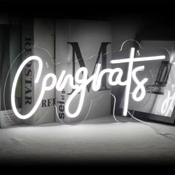 Celebrate life&#039;s milestones in style with the Congrats Neon Sign, perfect for weddings, graduations, and anniversary parties.