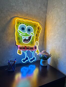 Brighten Up Your Space: Spongebob Squarepants UV X Neon Artwork Nautical Delight Perfect for Bars, Themed Parties, and Playrooms.
