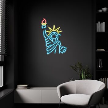 Brighten Up Your Home, Office or Bar with the Statue Of Liberty Neon Sign Iconic American Glow.