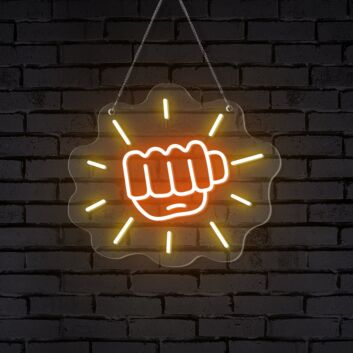 Brighten Up Your Gym, Office, and Game Nights with the Fist Sparkle Gym Neon Sign.