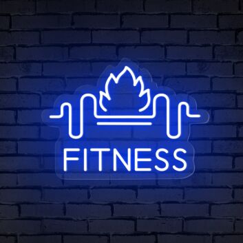 Elevate your gym, office, or sport-themed party ambiance with the Fitness Word Barbell Neon Sign.