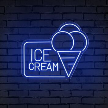 Brighten Your Space: Ice Cream Words Symbols Neon Sign - Perfect for Home Décor, Cafes, and Theme Parties.