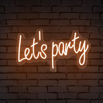 Elevate Your Celebrations: Lets Party Words Neon Sign for Special Occasions - Perfect for Weddings, Office Parties, and Home Decor.