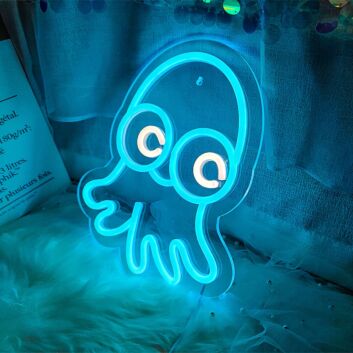 Brighten Up Any Space: Octopus Cute Neon Sign Perfect for Bedroom, Office, or Party Ambiance.