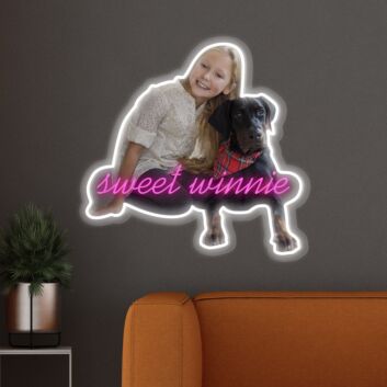 Brighten up every celebration and space, from weddings to your home office, with the Photo Words Personalized UV Neon Sign.