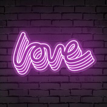 Add a touch of romance to your Valentine's Day, wedding, or bedroom with the Polychrome Love Word Neon Sign.