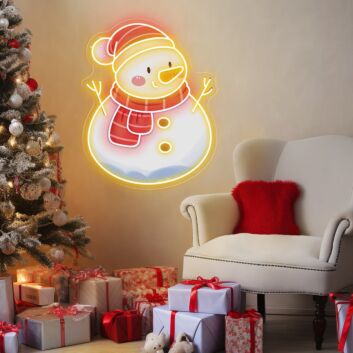 Brighten Your Festive Season: Snowman Sparkle Led Uv Neon Sign for Home, Office, and Holiday Celebrations