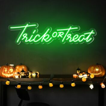 Elevate Your Halloween Festivities: Light Up Your Home, Bar, or Halloween Party with Trick Or Treat Words Neon Sign.