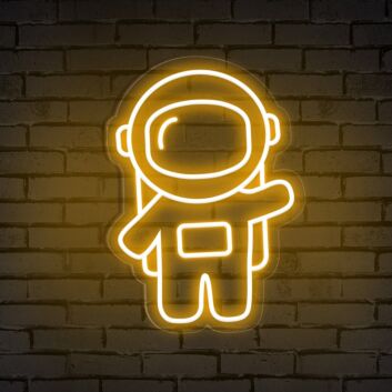 Waving Astronaut Cute Space Neon Sign: Elevate Your Child&#039;s Room, Play Area, or Themed Party Ambiance