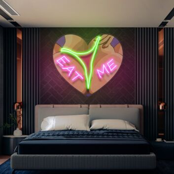 Elevate your space with Eat Me Led Uv Neon Sign: Perfect for Home Decor, Bars, and Trendy Office Settings