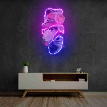 Brighten Your Spaces: Flowers In Head Led Uv Neon Sign for Enchanting Home, Office, and Event Ambiance.