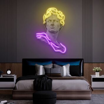 Enhance Your Space: Julius Caesar Led UV Neon Sign Perfect for Modern Living Room, Home Office, and Bar Decor.