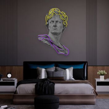 Enhance Your Space: Julius Caesar Led UV Neon Sign Perfect for Modern Living Room, Home Office, and Bar Decor.