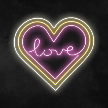 Love&#39; Triple Heart Neon Sign