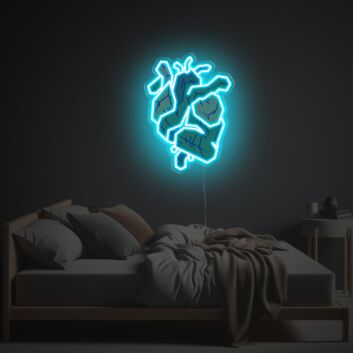Add a Glowing Touch to Your Bar, Bedroom, or Wedding with Ice Human Heart LED Neon Acrylic Artwork.