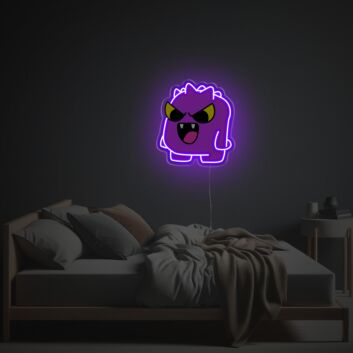 Brighten Up Your Bar, Party, and Teen Room with Purple Monster LED Neon Acrylic Artwork.