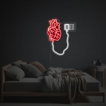 Brighten Your Bar, Office, or Wedding: The Recharging Human Heart LED Neon Acrylic Artwork Adds Unique Ambiance