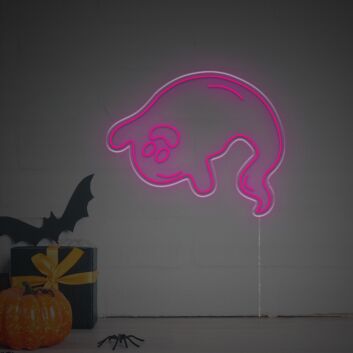 Brighten Your Spooky Celebrations and Decor: Halloween Happy Ghost LED Neon Sign for Home, Office, and Themed Parties