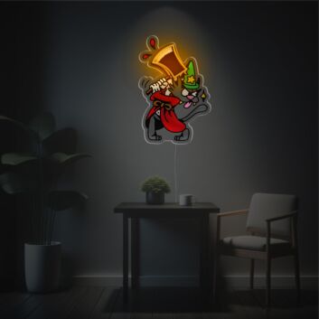 Brighten Up Your Space: Axe-Wielding Wolf LED Neon Acrylic Artwork Perfect for Home Decor, Bars, and Gaming Rooms.