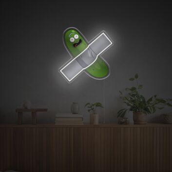 Brighten Up Your Bar, Gaming Room, or Man Cave with Cucumbered Rick Stuck With Tape LED Neon Acrylic Artwork.