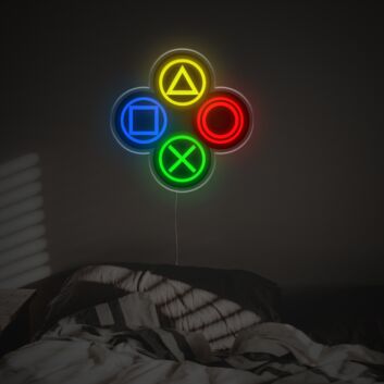 Elevate your game room, bar, or teen's bedroom with the vibrant Gamepad Buttons Signs LED Neon Acrylic Artwork.