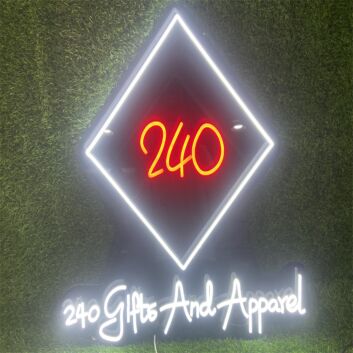 Brighten Up Your Space: 240 Gifts And Apparel Custom LED Neon Sign for Home, Office, Weddings, and Parties.