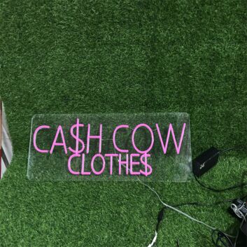 Brighten Up Your Bar, Boutique, or Bedroom with Cash Now Clothes Pink LED Neon Sign.