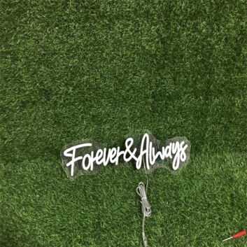 Brighten Up Your Wedding, Anniversary, or Romantic Evenings with the Forever And Always White LED Neon Sign.
