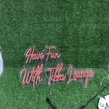 Brighten Up Your Bar or Make Wedding Moments Unforgettable with the Have Fun With Tikka Lounge LED Neon Sign.