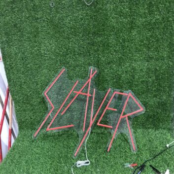Brighten up your bar, office, and special events with the Slayer Red Custom LED Neon Sign.